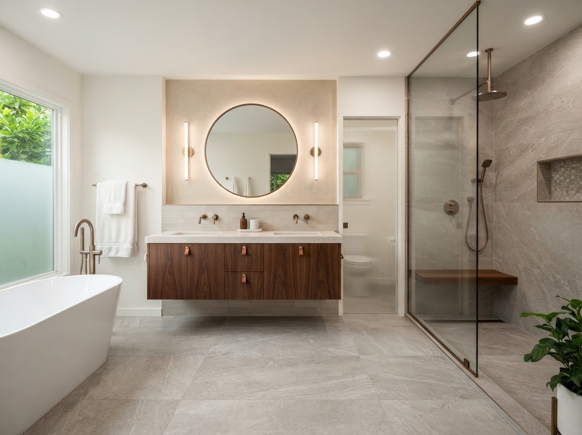 Contemporary Bathroom Transformation — Bathroom Renovation by DyerWorks