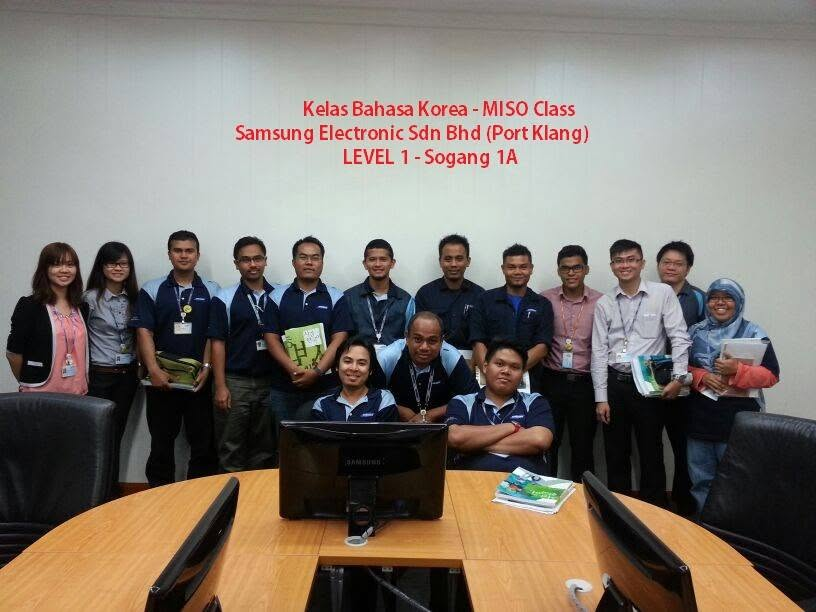 Sesi bergambar tamat latihan Bahasa Korea MISO Class di Samsung Electronics Sdn Bhd, Port Klang