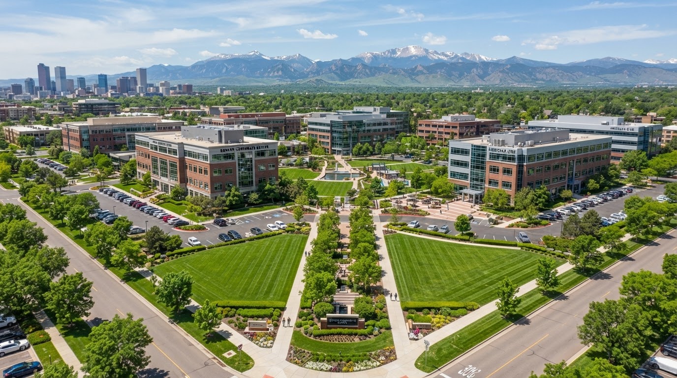 Maintained commercial landscaping at a Denver office park