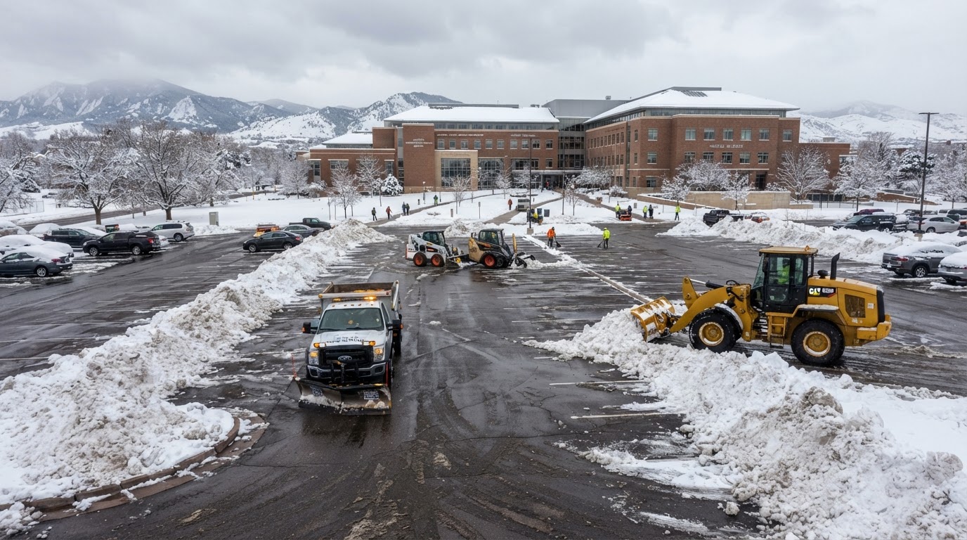 Snow removal at a Denver commercial property