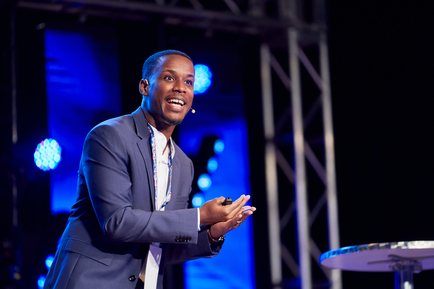 Joshua L. Washington speaking on stage