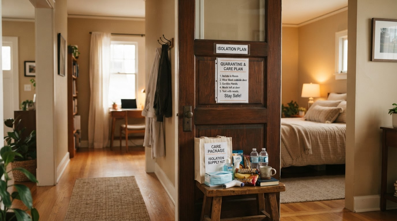 A household planning for isolation with a contact list