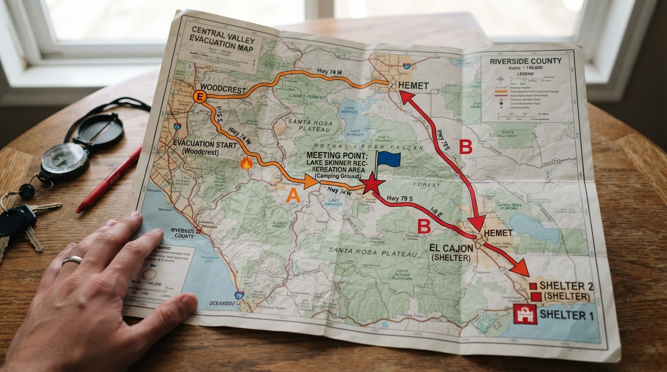 Plan two routes and a meeting point