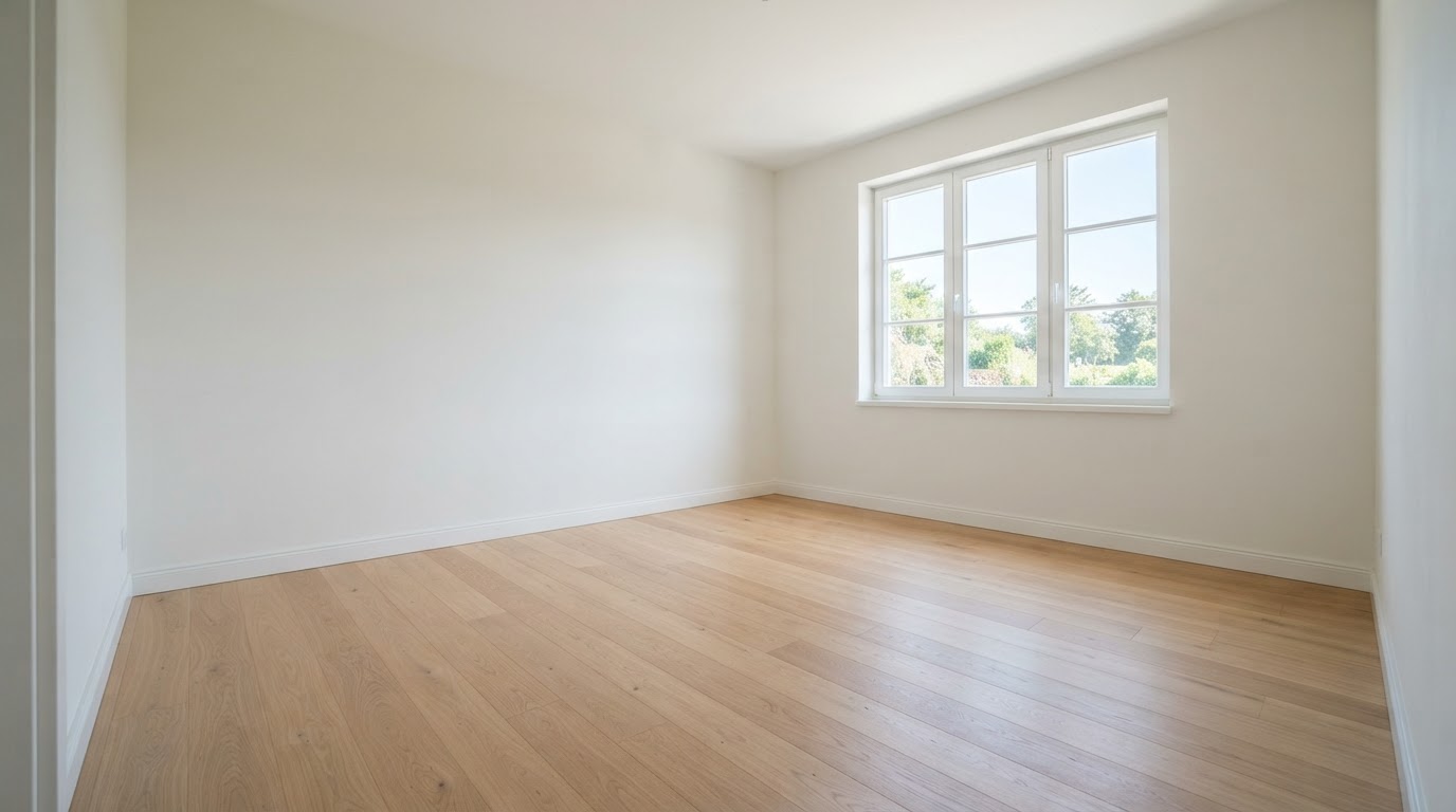 A clean empty room after a junk removal clean-out