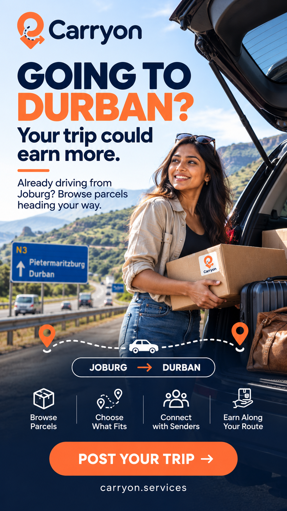 Joburg → Durban (N3 Corridor)