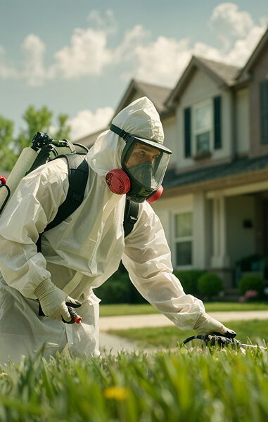 Veritex pest control technician carrying out a digital inspection