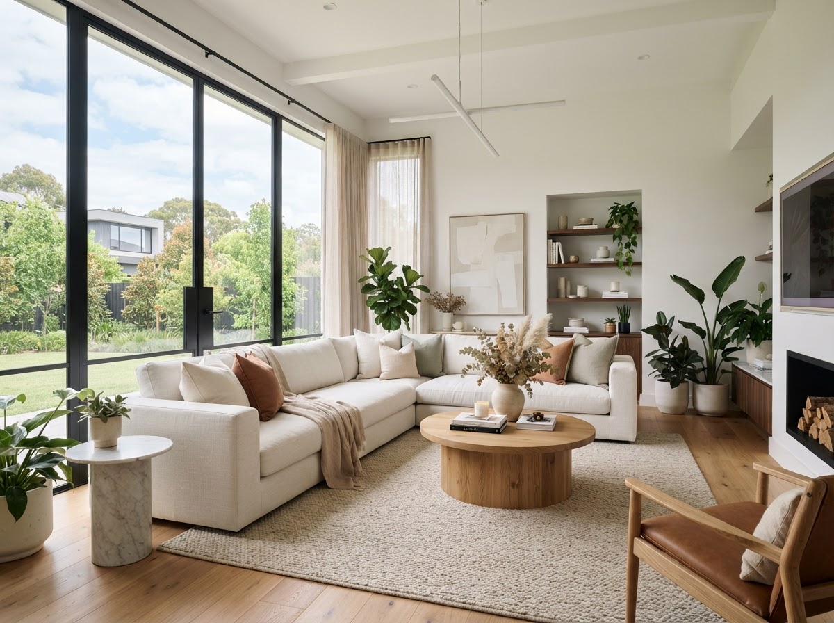 A bright, modern living room interior