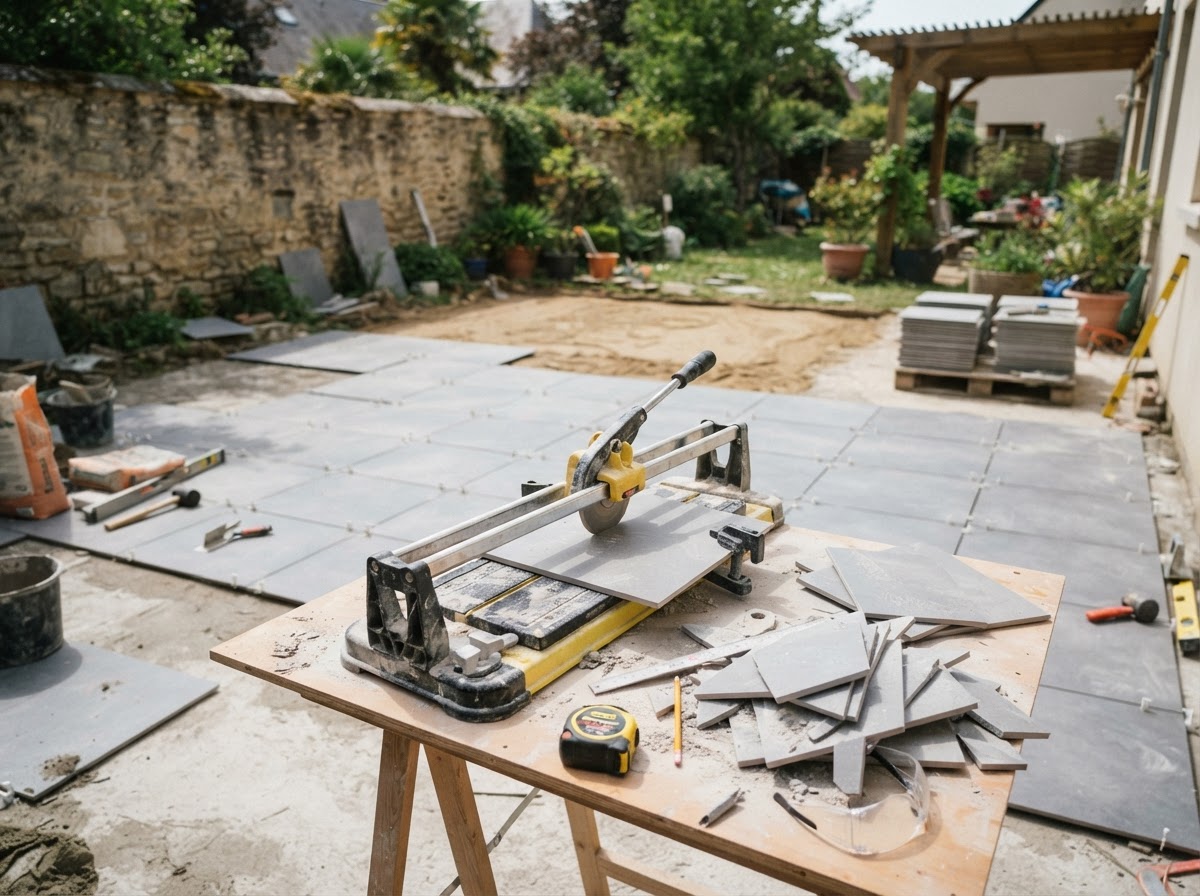 Work in progress: tile and stone installation in Anguilla