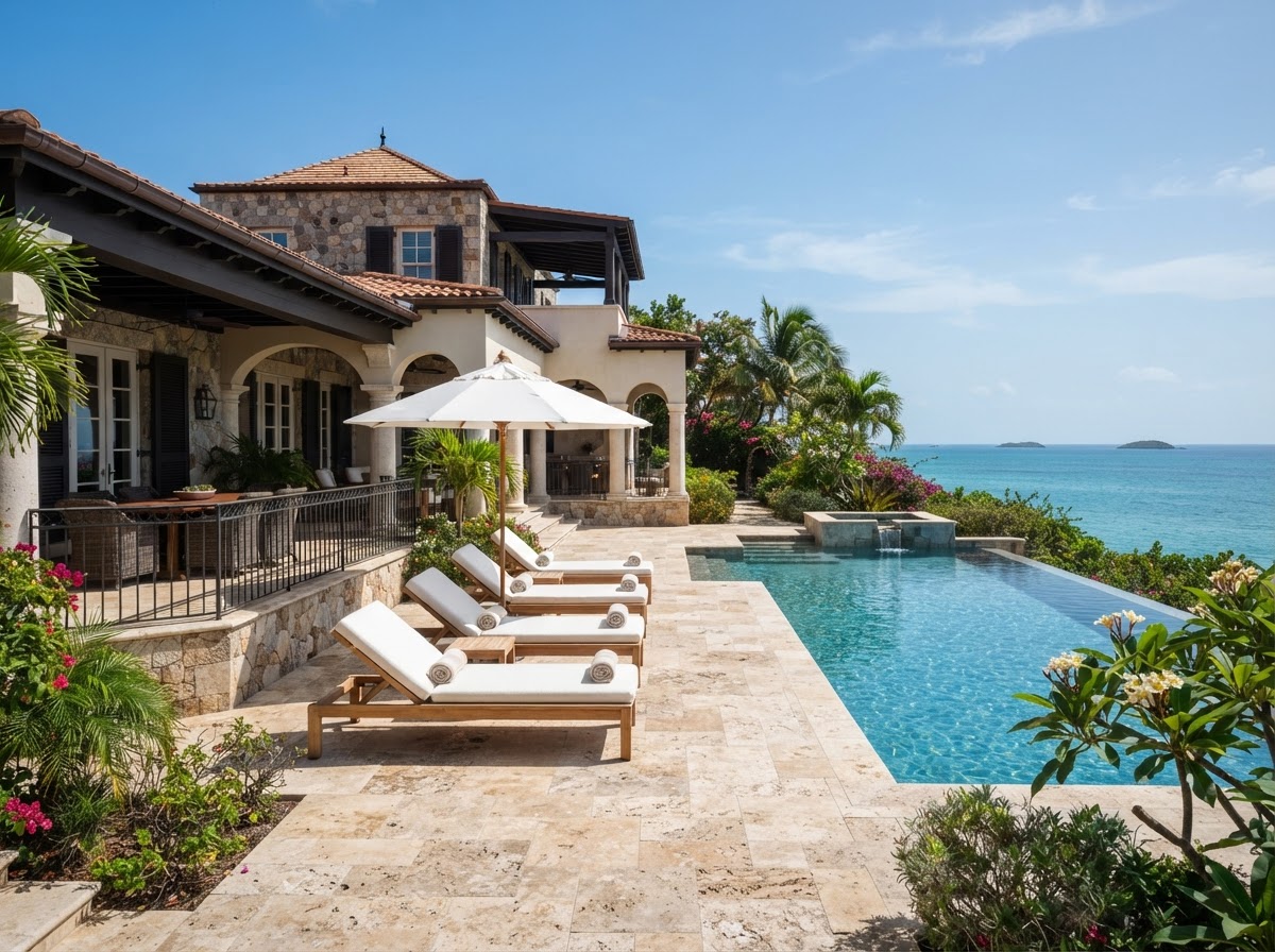 Commercial and villa tile and stone installation, Anguilla