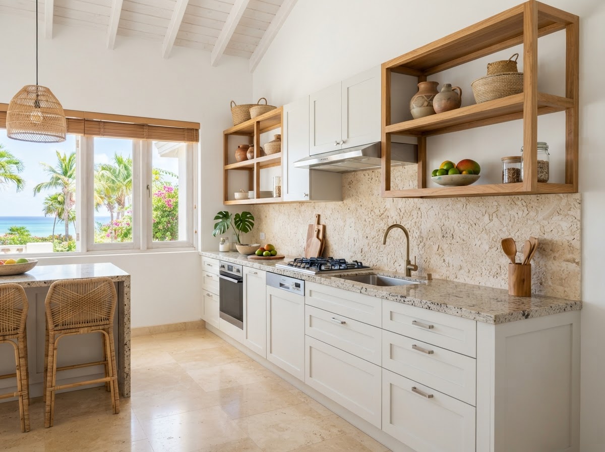 Kitchen tile and stone floors and splash backs, Anguilla