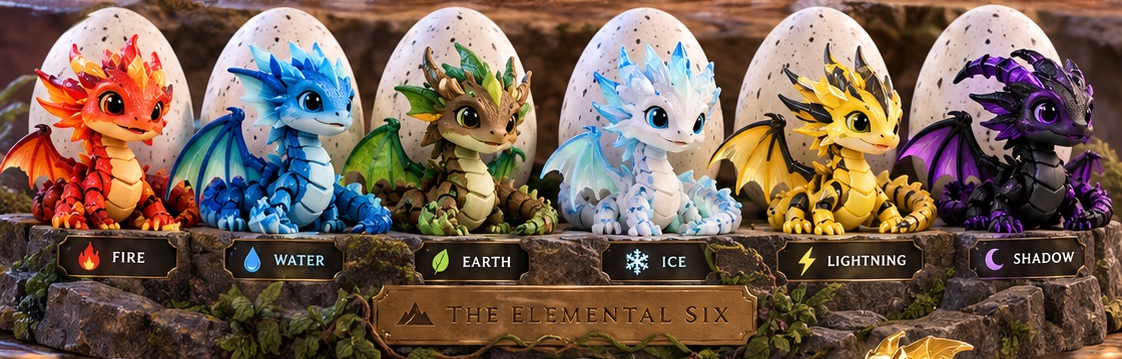 The Elemental Six dragons and eggs panorama