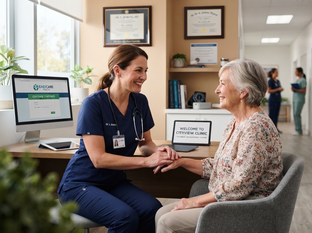 Healthcare provider consulting with patient