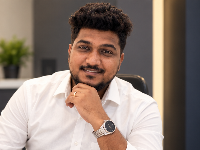 CA Akash Agarwalla, Chartered Accountant, in his office.