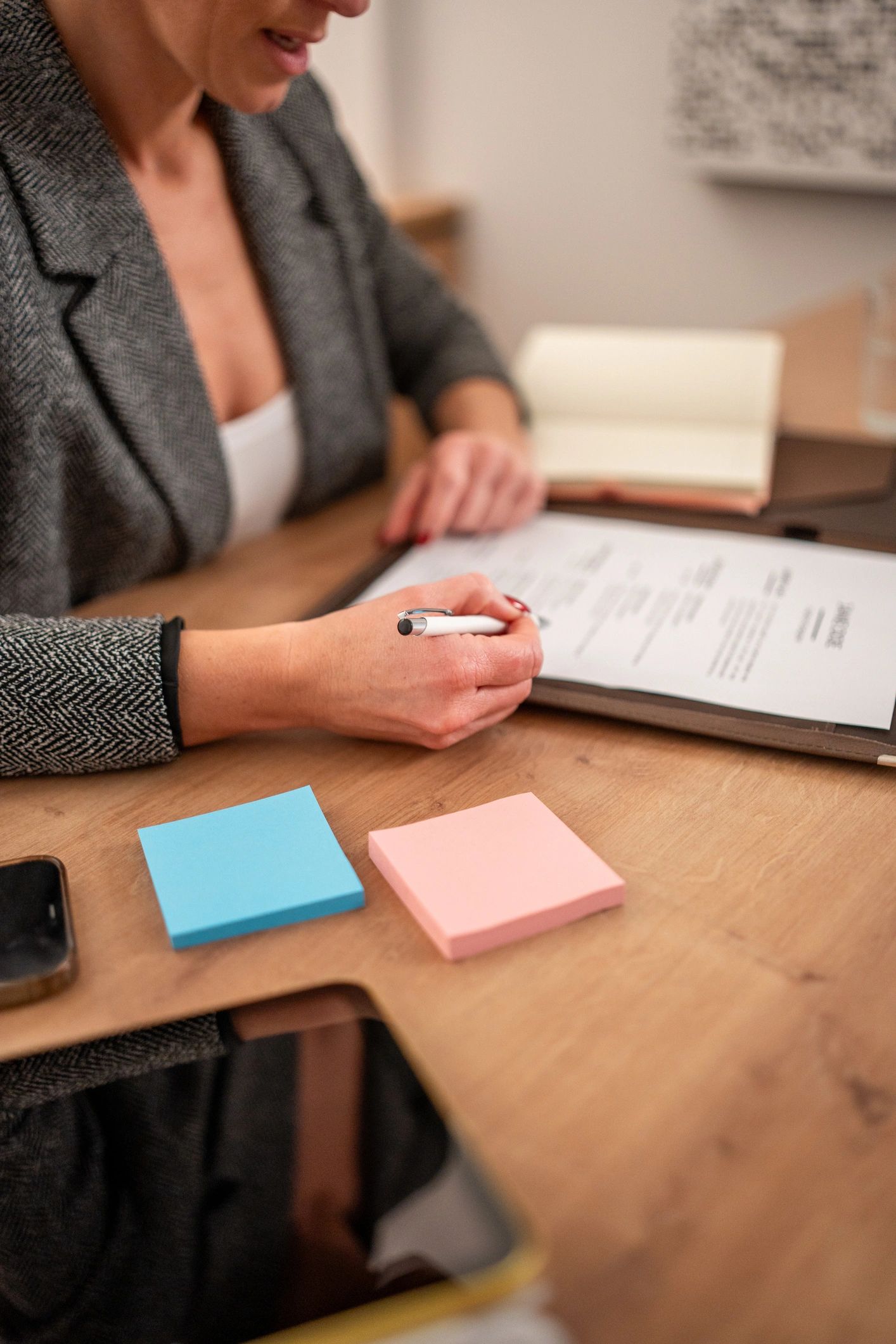 Homeowner reviewing solar documents at a table