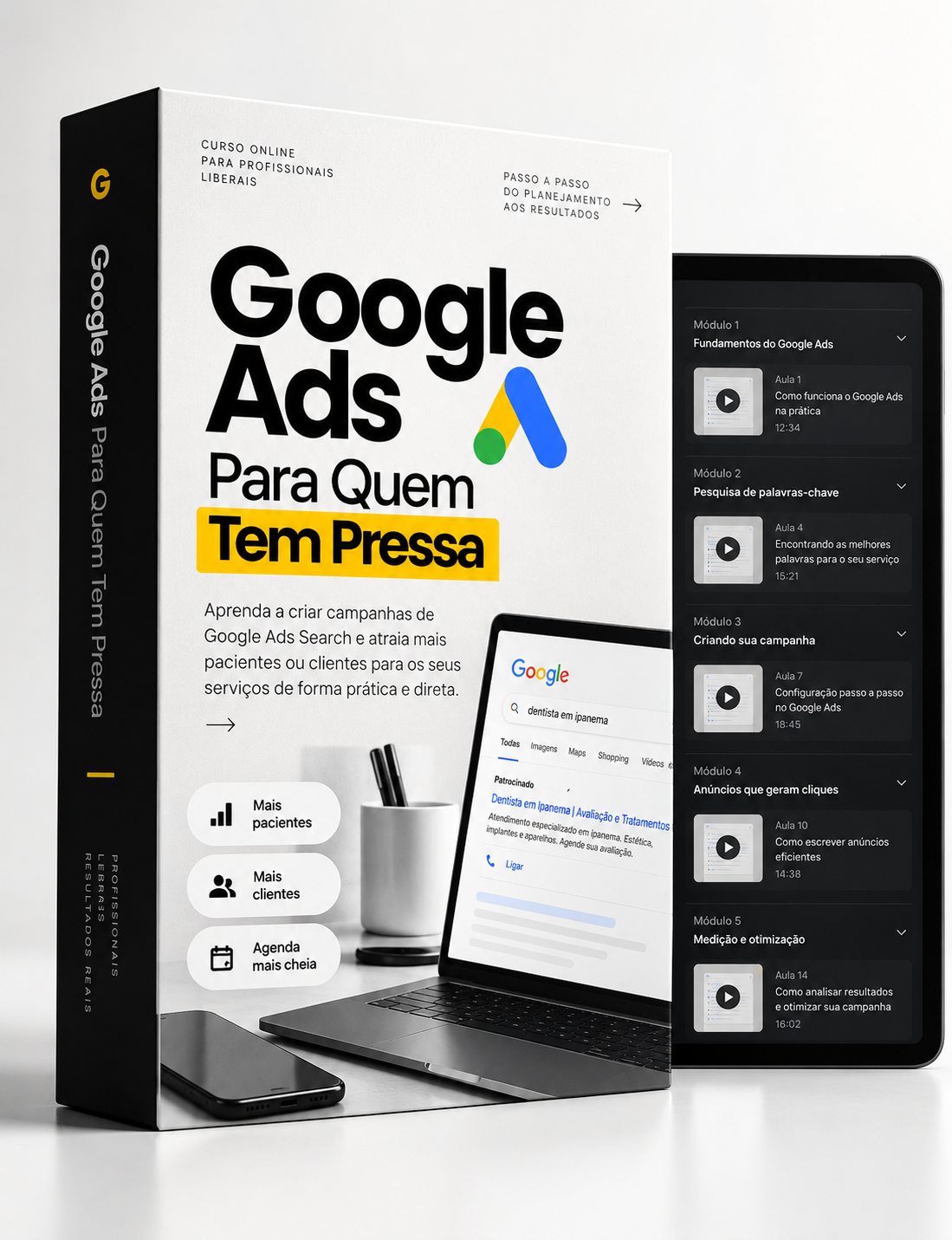 Capa do Curso Google Ads para Quem Tem Pressa com aulas práticas e bônus
